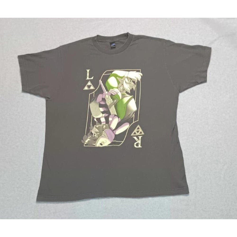 Tultex Legends Of Zelda Graphic Tee Shirt Mens Size Large Black Card Link - Picture 1 of 8